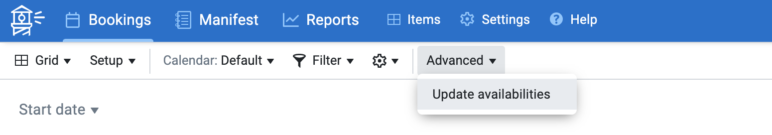 Advanced menu