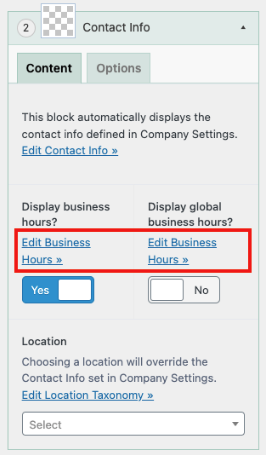 edit business hours screenshot