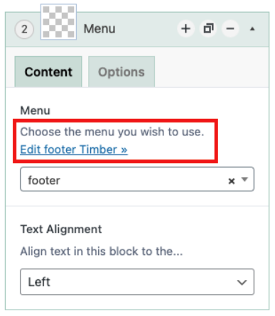 edit footer timber screenshot
